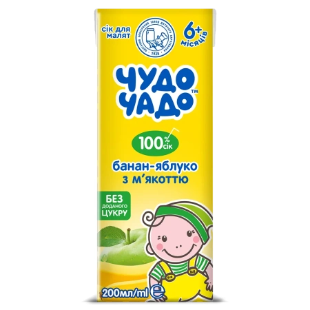 ЧУДО-ЧАДО Сок банан- яблоко с мякотью 200мл